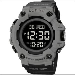 Activa Kadron Invicta Men’s Digital Chronograph 53MM Grey w/ black Silicone Band